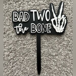 5 for $10🟢 Bad Two the Bone Cake Topper for Parties. Used One Time